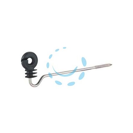 ISOLATORE ELETTRORECINZIONE AD ANELLO CON VITE LUNGA PER LEGNO - vite zincata mm.220