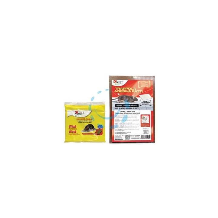 COLLA PER TOPI SU TAVOLETTA ECO-TABLET - MINI, confezione 2 tavolette adesive cm.14x19