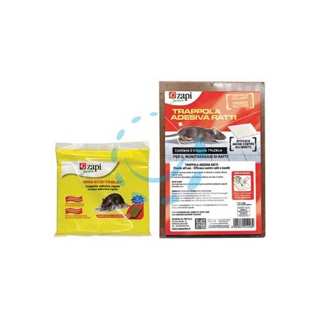 COLLA PER TOPI SU TAVOLETTA ECO-TABLET - SUPER, confezione 2 tavolette adesive cm.19x28