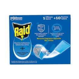 ELETTROEMANATORE RAID ANTIZANZARE FORNELLETTO + 10 PIASTRINE - 1 diffusore + 10 piastrine