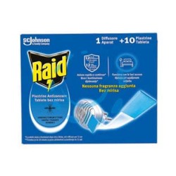 ELETTROEMANATORE RAID ANTIZANZARE FORNELLETTO + 10 PIASTRINE - 1 diffusore + 10 piastrine