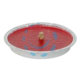 CITRONELLA GRANDE ROSSA IN CIOTOLA DI ALLUMINIO - ø cm.16,5x2,5h.