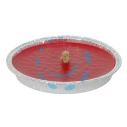 CITRONELLA GRANDE ROSSA IN CIOTOLA DI ALLUMINIO - ø cm.16,5x2,5h.