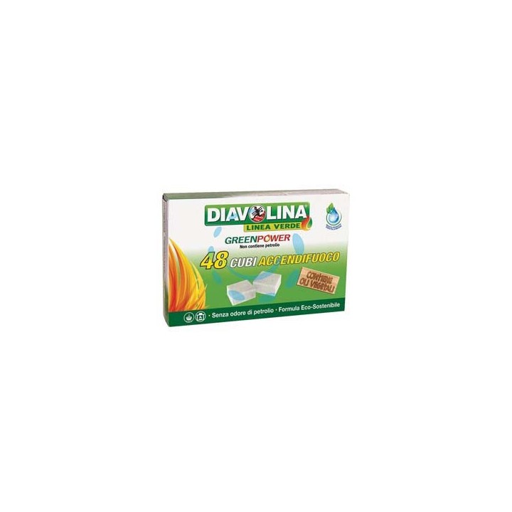 DIAVOLINA ACCENDIFUOCO GREEN POWER - conf. 48 cubi