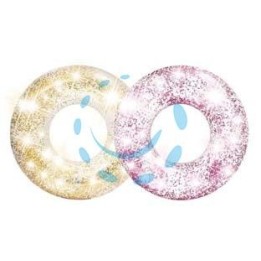 SALVAGENTE GONFIABILE CIAMBELLA GLITTER 2 COLORI ASSORTITI - cm.119 - peso kg.0,95 (56274)