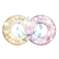 SALVAGENTE GONFIABILE CIAMBELLA GLITTER 2 COLORI ASSORTITI - cm.119 - peso kg.0,95 (56274)