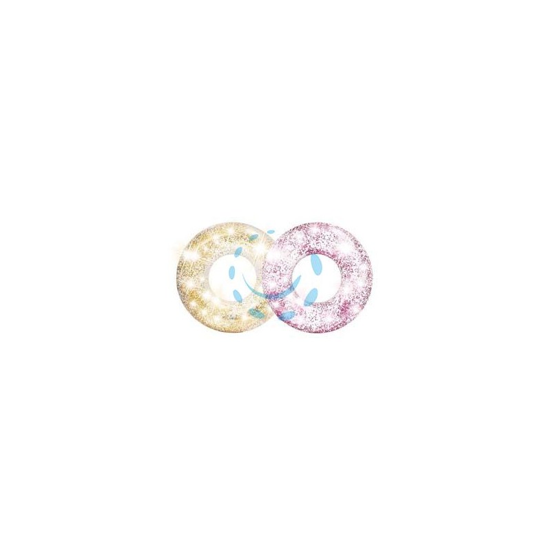 SALVAGENTE GONFIABILE CIAMBELLA GLITTER 2 COLORI ASSORTITI - cm.119 - peso kg.0,95 (56274)