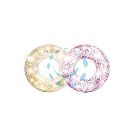 SALVAGENTE GONFIABILE CIAMBELLA GLITTER 2 COLORI ASSORTITI - cm.119 - peso kg.0,95 (56274)