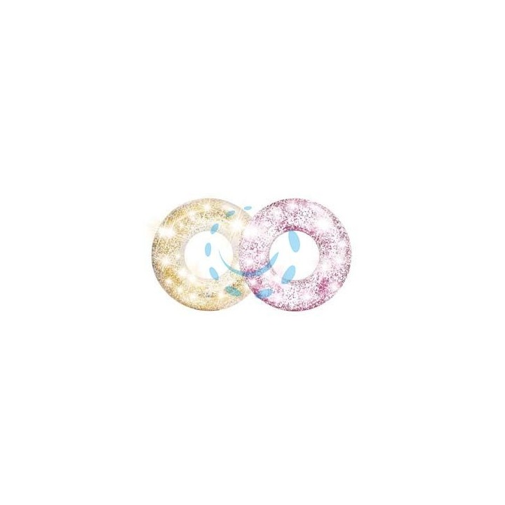 SALVAGENTE GONFIABILE CIAMBELLA GLITTER 2 COLORI ASSORTITI - cm.119 - peso kg.0,95 (56274)