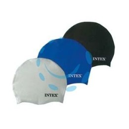 CUFFIA IN SILICONE PER PISCINA UNISEX +8 ANNI - bianco, azzurro e nero - peso kg.0,06 (55991)