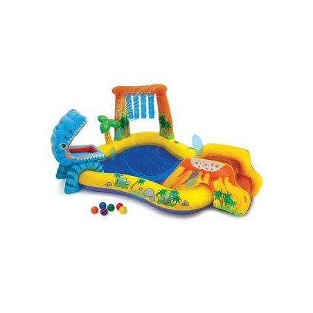 PISCINA GONFIABILE RETTANGOLARE "GIOCO DINOSAURO" +3 ANNI - cm.249x191x109h. - peso kg.5,20 (57444)