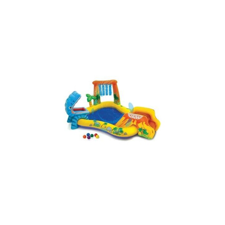 PISCINA GONFIABILE RETTANGOLARE "GIOCO DINOSAURO" +3 ANNI - cm.249x191x109h. - peso kg.5,20 (57444)
