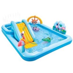 PISCINA GONFIABILE "JUNGLE ADVENTURE PLAY CENTER" +2 ANNI - cm.244x198x71h. - peso kg.7,10 (57161)