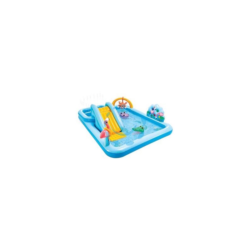PISCINA GONFIABILE "JUNGLE ADVENTURE PLAY CENTER" +2 ANNI - cm.244x198x71h. - peso kg.7,10 (57161)