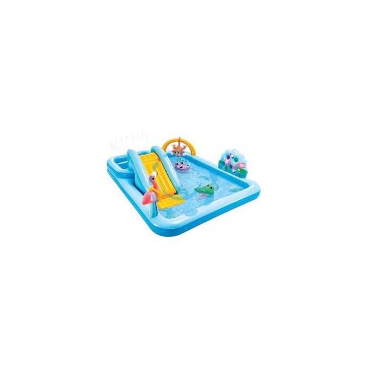 PISCINA GONFIABILE "JUNGLE ADVENTURE PLAY CENTER" +2 ANNI - cm.244x198x71h. - peso kg.7,10 (57161)