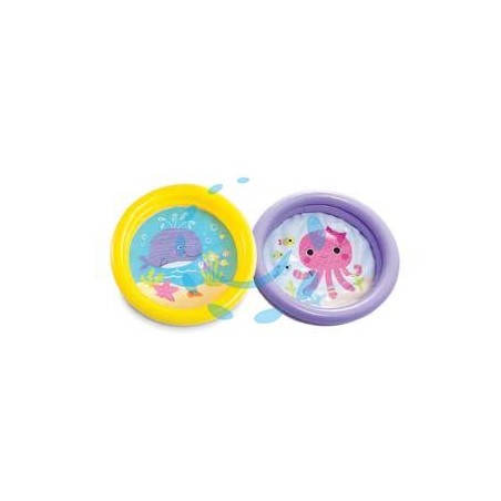 PISCINA GONFIABILE ROTONDA "BABY FONDO ANIMALETTI" 2 ANELLI 1-3 ANNI - ø cm.61x15h. - peso kg.0,27 (59409)