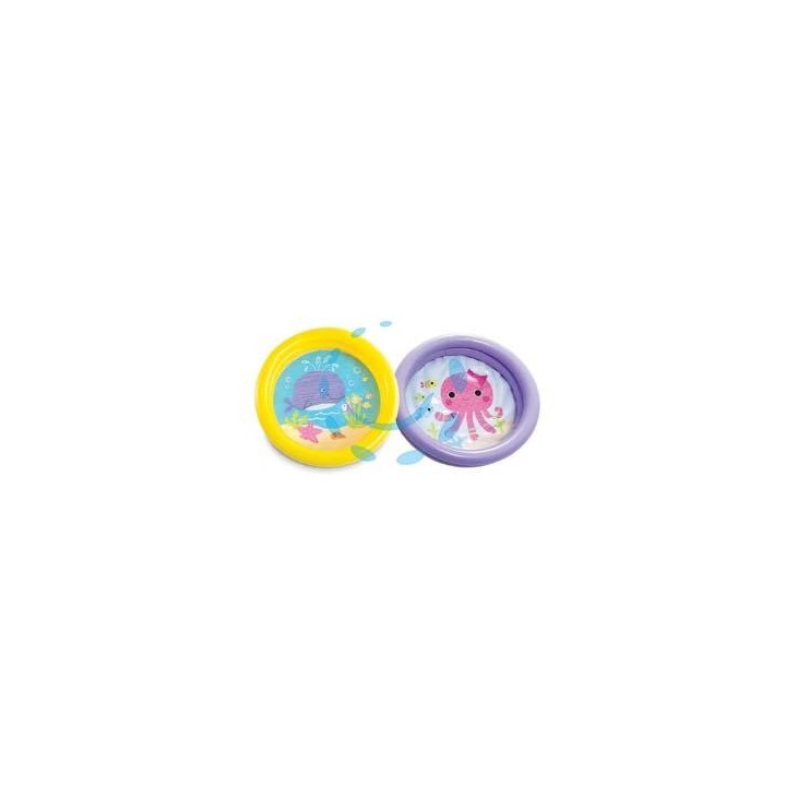 PISCINA GONFIABILE ROTONDA "BABY FONDO ANIMALETTI" 2 ANELLI 1-3 ANNI - ø cm.61x15h. - peso kg.0,27 (59409)