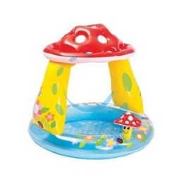 PISCINA GONFIABILE TONDA "FUNGO" CON PARASOLE 1-3 ANNI - ø cm.102x89h. - peso kg.1,50 (57114)