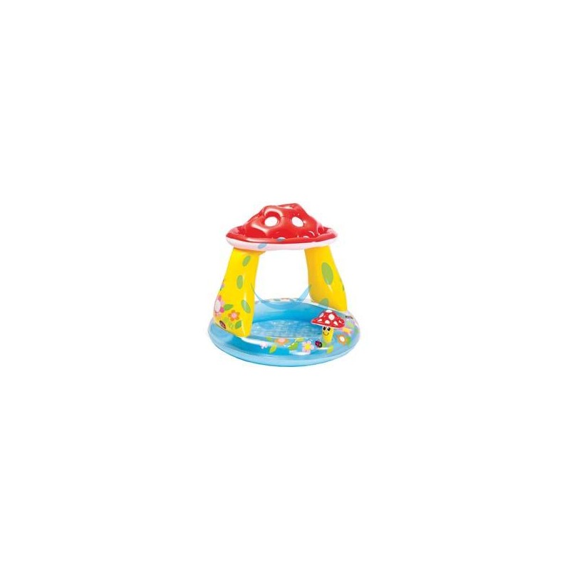 PISCINA GONFIABILE TONDA "FUNGO" CON PARASOLE 1-3 ANNI - ø cm.102x89h. - peso kg.1,50 (57114)