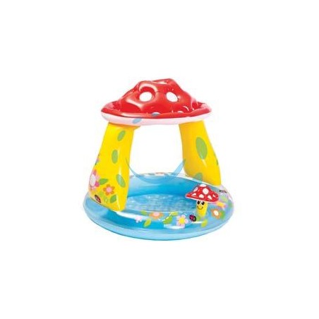 PISCINA GONFIABILE TONDA "FUNGO" CON PARASOLE 1-3 ANNI - ø cm.102x89h. - peso kg.1,50 (57114)