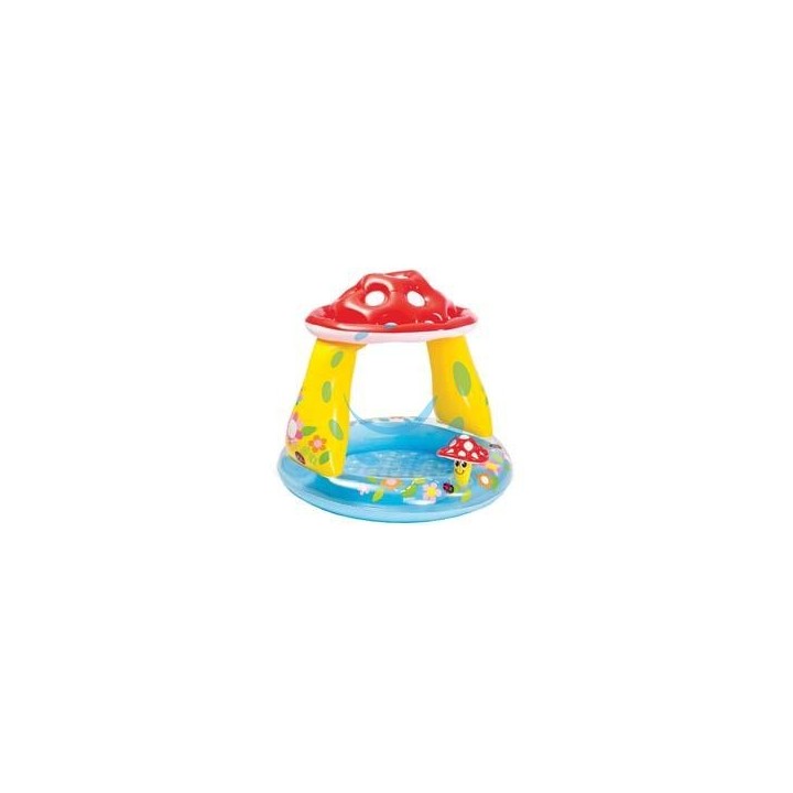 PISCINA GONFIABILE TONDA "FUNGO" CON PARASOLE 1-3 ANNI - ø cm.102x89h. - peso kg.1,50 (57114)