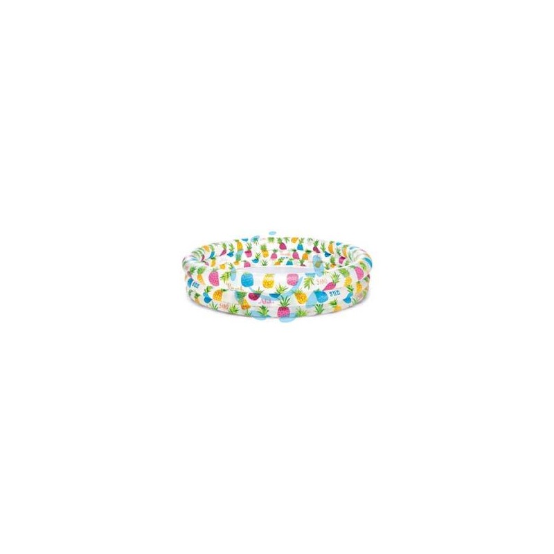 PISCINA GONFIABILE TONDA TRE ANELLI +2 ANNI - cm.132x38h. - peso kg.1,03 (59431)