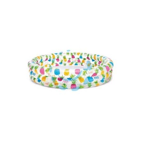 PISCINA GONFIABILE TONDA TRE ANELLI +2 ANNI - cm.132x38h. - peso kg.1,03 (59431)