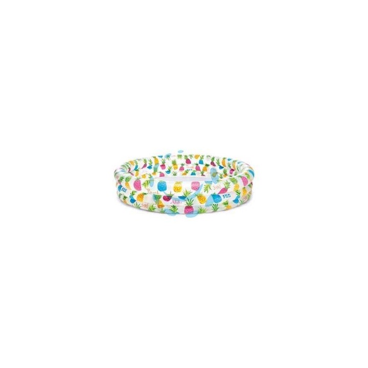 PISCINA GONFIABILE TONDA TRE ANELLI +2 ANNI - cm.132x38h. - peso kg.1,03 (59431)