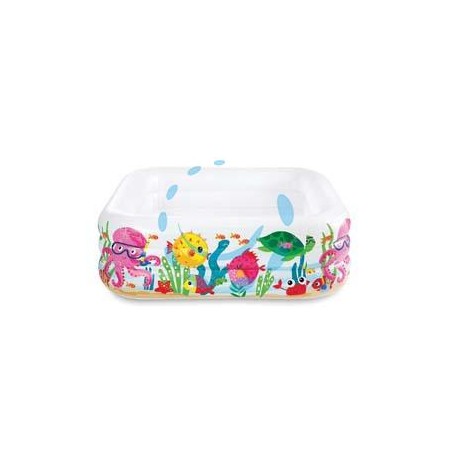 PISCINA GONFIABILE QUADRA "AQUARIUM" +3 ANNI - cm.159x159x50h. - peso kg.3,60 (57471)