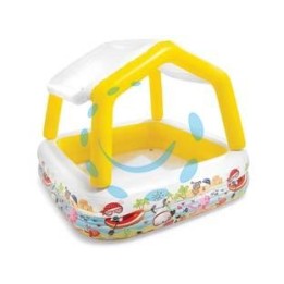 PISCINA GONFIABILE QUADRA "ACQUARIO" CON PARASOLE +2 ANNI - cm.157x157x122h. - peso kg.3,80 (57470)
