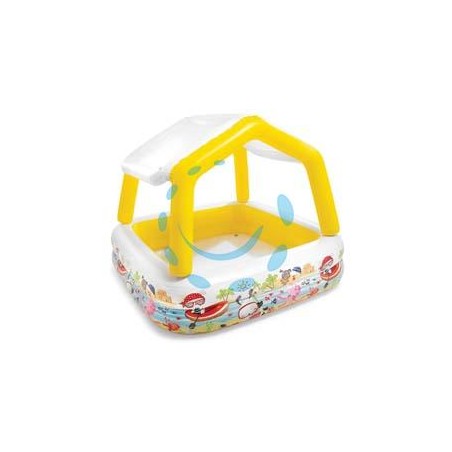 PISCINA GONFIABILE QUADRA "ACQUARIO" CON PARASOLE +2 ANNI - cm.157x157x122h. - peso kg.3,80 (57470)