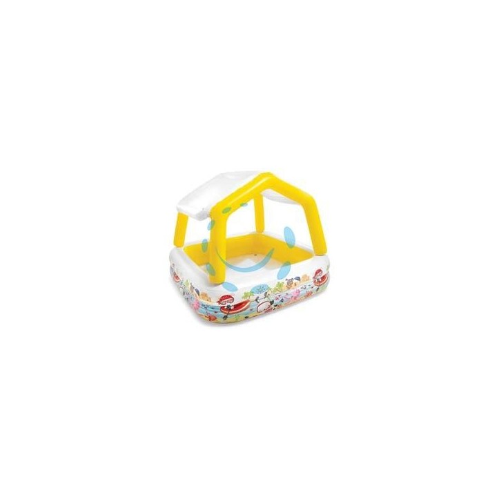 PISCINA GONFIABILE QUADRA "ACQUARIO" CON PARASOLE +2 ANNI - cm.157x157x122h. - peso kg.3,80 (57470)