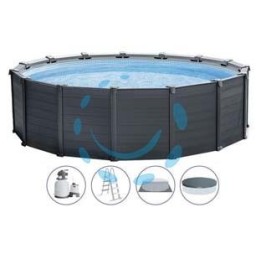 PISCINA "GRAPHITE GREY" TONDA TELAIO PORTANTE CM.478X124H. - capacità lt.16805 - peso kg.198,7 (26384)