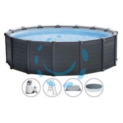 PISCINA "GRAPHITE GREY" TONDA TELAIO PORTANTE CM.478X124H. - capacità lt.16805 - peso kg.198,7 (26384)