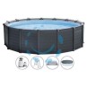 PISCINA "GRAPHITE GREY" TONDA TELAIO PORTANTE CM.478X124H. - capacità lt.16805 - peso kg.198,7 (26384)