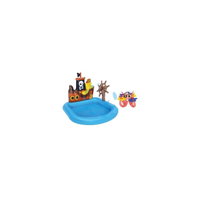 PISCINA CON GIOCHI GONFIABILE "NAVE PIRATI" +2 ANNI - cm.140x130x104h. - (art.52211)