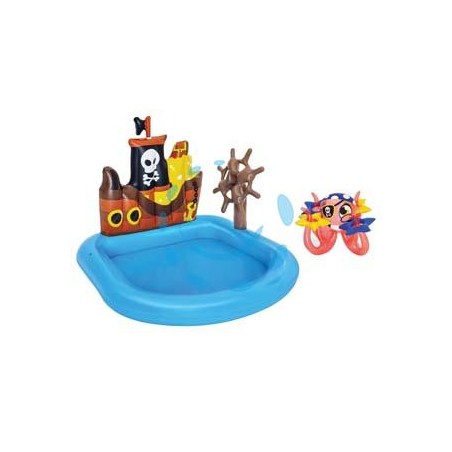 PISCINA CON GIOCHI GONFIABILE "NAVE PIRATI" +2 ANNI - cm.140x130x104h. - (art.52211)
