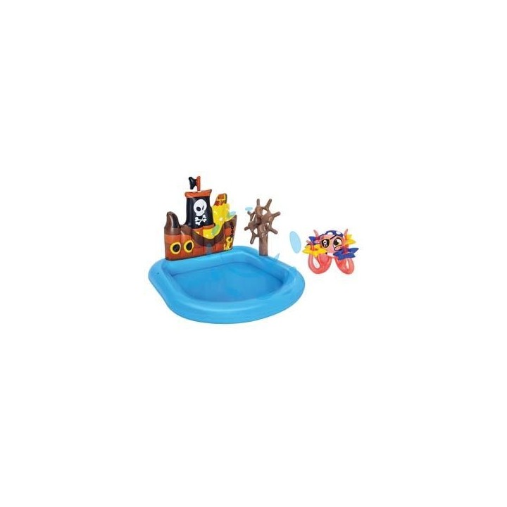 PISCINA CON GIOCHI GONFIABILE "NAVE PIRATI" +2 ANNI - cm.140x130x104h. - (art.52211)