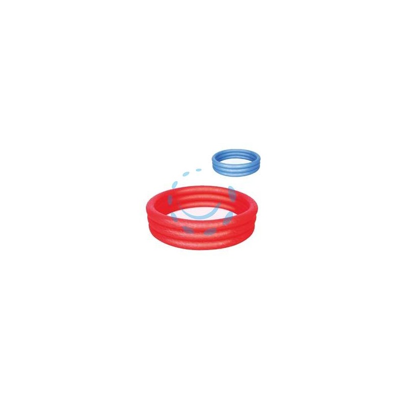 PISCINA GONFIABILE TINTA UNITA A 3 ANELLI +2 ANNI - ø cm.122x25h. - kg.0,750 - lt.140 (art.51025)