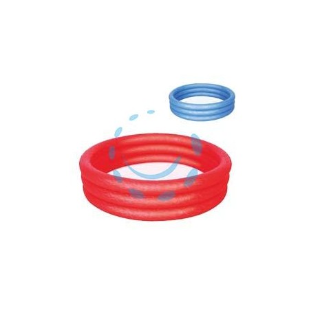 PISCINA GONFIABILE TINTA UNITA A 3 ANELLI +2 ANNI - ø cm.122x25h. - kg.0,750 - lt.140 (art.51025)