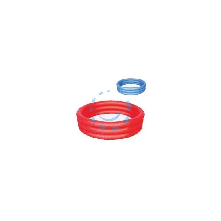 PISCINA GONFIABILE TINTA UNITA A 3 ANELLI +2 ANNI - ø cm.122x25h. - kg.0,750 - lt.140 (art.51025)