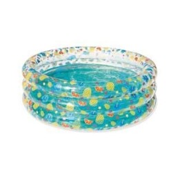 PISCINA GONFIABILE "TROPICAL PLAY POOL" TRASPARENTE 3 ANELLI +6 ANNI - ø cm.150x53h. - peso kg.2,530 (art.51045)