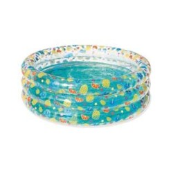 PISCINA GONFIABILE "TROPICAL PLAY POOL" TRASPARENTE 3 ANELLI +6 ANNI - ø cm.150x53h. - peso kg.2,530 (art.51045)