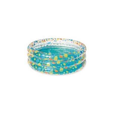 PISCINA GONFIABILE "TROPICAL PLAY POOL" TRASPARENTE 3 ANELLI +6 ANNI - ø cm.150x53h. - peso kg.2,530 (art.51045)