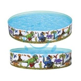 PISCINA TONDA RIGIDA "DINOSAURI" +2 ANNI - ø cm.183x38h. - peso kg.2,23 (art.55022)