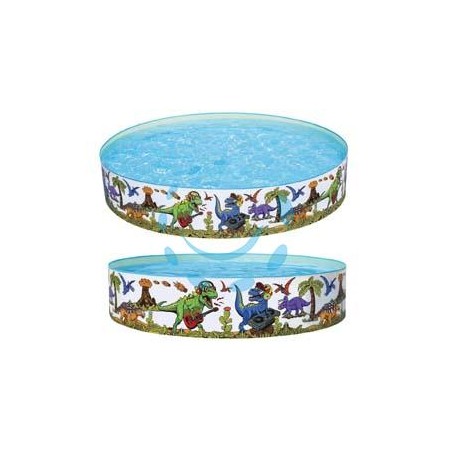 PISCINA TONDA RIGIDA "DINOSAURI" +2 ANNI - ø cm.183x38h. - peso kg.2,23 (art.55022)
