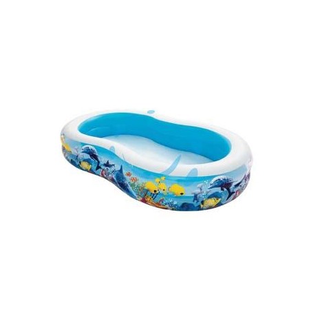 PISCINA GONFIABILE "FAMILY" SAGOMATA CON DISEGNI +3 ANNI - cm.262x157x46h. - peso Kg.4,1 (art.54118)