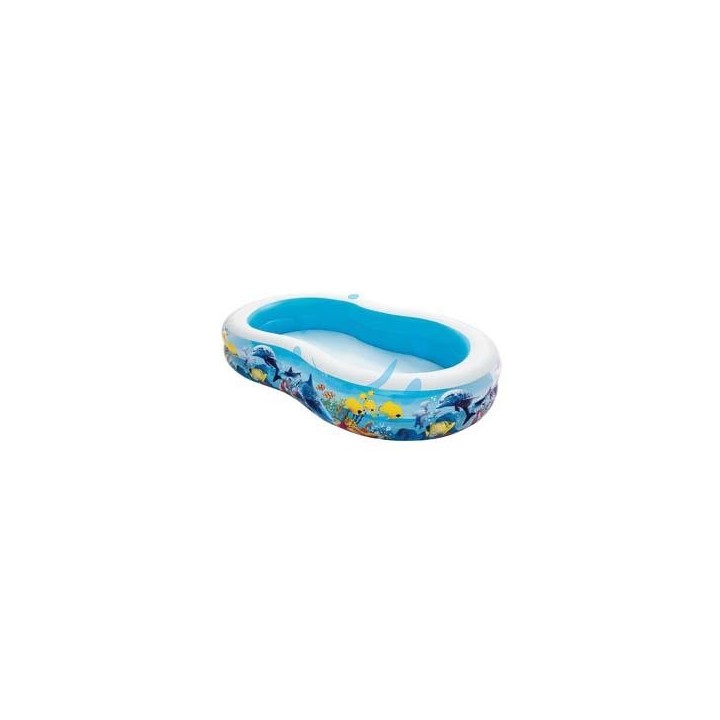 PISCINA GONFIABILE "FAMILY" SAGOMATA CON DISEGNI +3 ANNI - cm.262x157x46h. - peso Kg.4,1 (art.54118)