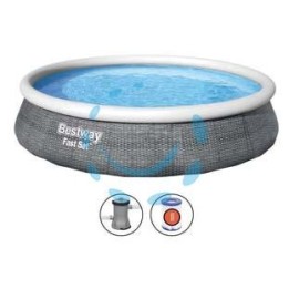 PISCINA FAST SET TONDA AUTOPORTANTE CM.457X84H. - kg.23,3 - lt.9.677- filtro cartuccia (art.57313)