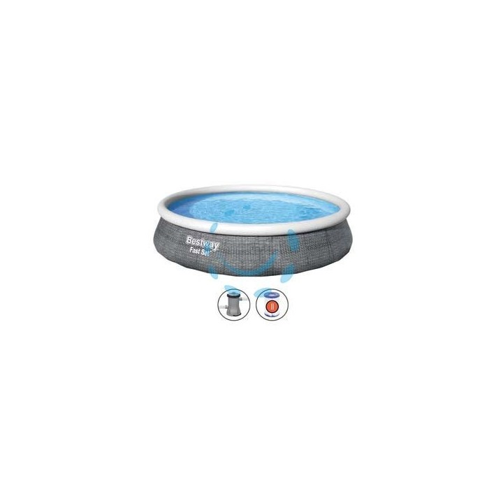 PISCINA FAST SET TONDA AUTOPORTANTE CM.457X84H. - kg.23,3 - lt.9.677- filtro cartuccia (art.57313)